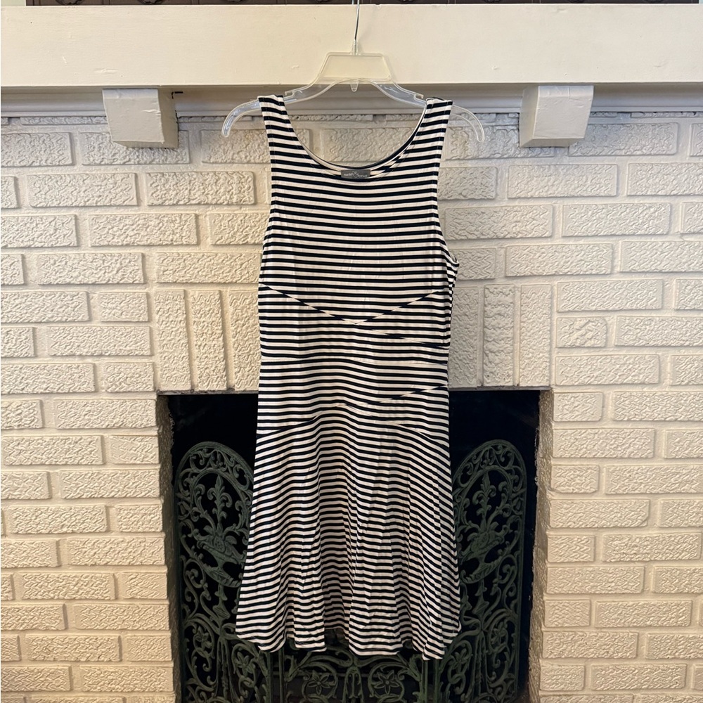 Market & Spruce Black and White Striped Mini Dress